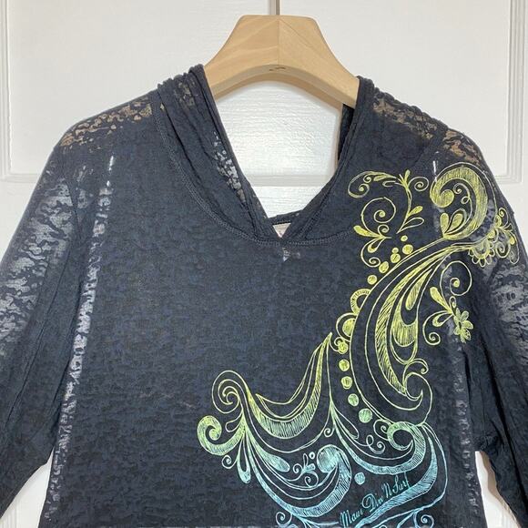 Lightweight Hoodie Womens XL Beach Hawaii Grunge Layering Lounge Maui Vacation - Picture 2 of 13